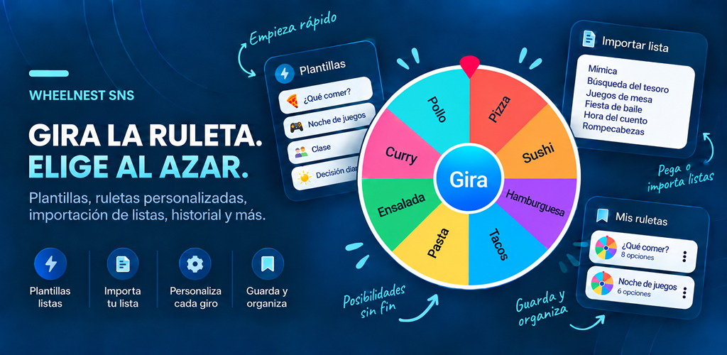 Material gráfico y pantallas de WheelNest SNS.